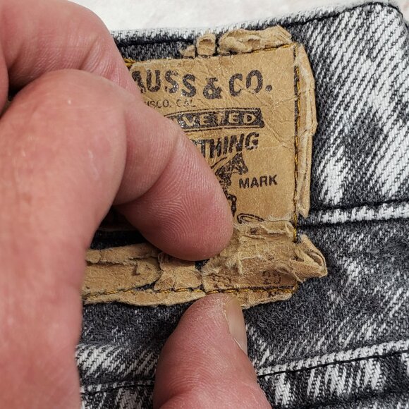 90s Acid Wash Big Kids Black Label Levis Skinny Straight Leg USA Size 10 Vintage - Picture 12 of 13